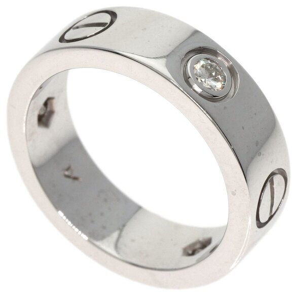 CARTIER White Gold Diamond Love Ring #49
